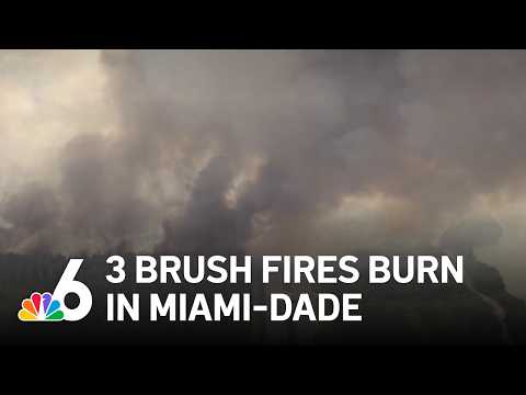 Brush fires shut down portion of Krome Avenue — YouTube video thumbnail