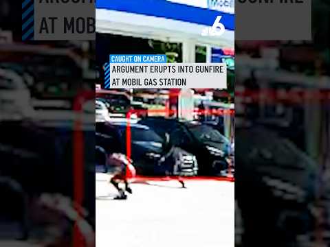 Caught on camera: Argument erupts into gunfire at Mobil gas station — YouTube video thumbnail