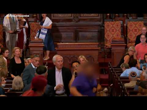 Man in custody after disrupting Shabbat services, striking woman at Central Synagogue — YouTube video thumbnail