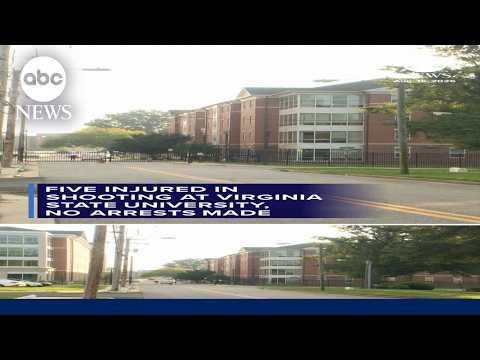 Five injured in shooting at Virginia State University, no arrests made — YouTube video thumbnail
