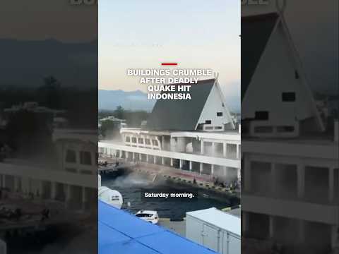Buildings crumble after deadly quake in Indonesia — YouTube video thumbnail